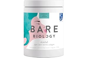 Bare Biology Pure Skinful Marine Collagen Powder - 5,000mg of Pure, MSC-Certified Marine Collagen per 5g Serving - Type I Hydrolysed Collagen Peptides - Supports Skin, Hair, Nails, Joints & Bones