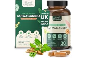 Organic Ashwagandha KSM-66® Extract - 30 Capsules 550mg 1 Month Supply - High Strength Supplement for Performance Energy Boost Muscle Recovery Immune Support - Made in England by Reself Organics