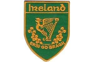PARASERBATOIO.IT PATCH EMBLEMA TOPPA RICAMATA TERMOADESIVA - BANDIERA - irland ireland ireland erin go bragh 62x82mm