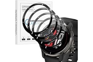 NEWZEROL 4 sztuki folii ochronnej na wyświetlacz kompatybilna z Garmin Venu 2 Plus, [osłona krawędzi] folia brzegowa z włókna węglowego 3D, bez pęcherzyków powietrza, wysoka rozdzielczość, odporna na