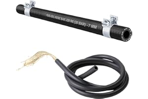 BK-POWERTCS (7 mm) 1 metro di tubo per benzina, gasolio, tubo del carburante per benzina, olio diesel (SAE J30 R6) (Ink 2 x W1 Mini fascetta) (interno 7,0 mm/esterno 14,0 mm (morsetto grande 12 x 14 mm)