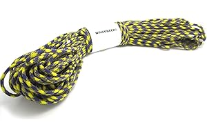 WINGONEER 7-żyłowa linka spadochronowa paracord, 249 kg, 30,5 m, fioletowo-żółta