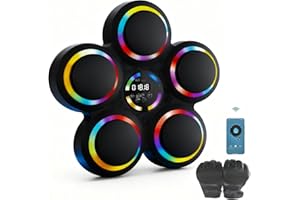 ‎AONESY AONESY Music Boxing Machine, Boxmaschine mit Musik, LED Musik Boxmaschine Unterstützt Bluetooth, 9 Geschwindigkeitsmodi und Zählmodus, Boxing Machine mit Boxhandschuhen Für Erwachsene und Kinder