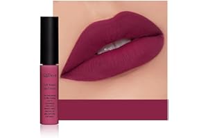 Anifer Velvet Matte Liquid Lipstick Maquillaje de larga duración y resistente al agua, antiadherente Copa brillo de labios,(Deep Purple 604)