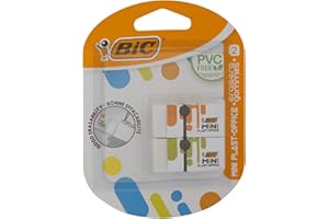 Mini Bic gommes plast-office, en plastique, sans pVC, 2 sorcières assorties blister 2 boules (blanc)