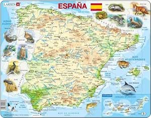 Puzzle 58 Pieces Puzzle Cadre Carte De L Espagne En Espagnol Amazon Co Uk Toys Games