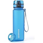 UZSPACE Su şişesi &ccedil;ocuk sızdırmaz, spor plastik i&ccedil;ecek şişesi, 1 l, 800 ml, 500 ml, Tritan ve bisfenol A i&ccedil;ermez, spor şişesi