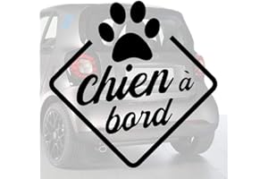 Sticker chien à bord pour voiture Chien à Bord Patte 15 cm Noir - Anakiss