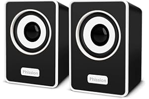 HEANTTV Computer-Lautsprecher, Mini-Lautsprecher mit Stereo 6W USB Powered 3.5mm AUX-in Portable Lautsprecher für PC, Laptop, Notebook, Desktop (Schwarz)