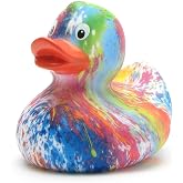 Diamant Quietscheente 8,5 Cm Mit Schlüsselanhänger - Badeente Aus Vinyl Für Kinder