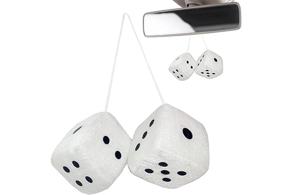 Dés en peluche pour voiture, une paire de dés à suspendre, pour rétroviseur, accessoires de voiture, accessoires de voiture, dés en peluche bleus, accessoires de suspension pour rétroviseur, rétro