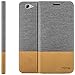 Produktbild zanasta Designs Tasche HTC One A9s Hülle Flip Case Slim Schutzhülle Handytasche mit Kartenfach, Standfunktion | Grau