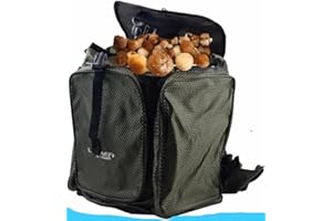 ARMERIAONLINE SINCE 1999 Mochila para setas Porcini profesional con fondo de malla y cesta de mimbre gerla rígida impermeable ligera oferta cuchillo de regalo 32 x 28 x 31
