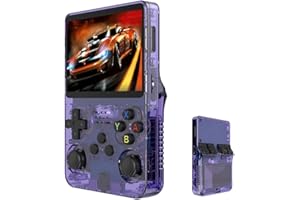 YUYQAQ Keyboy Game Console R36S Retro Handheld Game Console con 64/128G Built-in 21000+ Giochi Classici, Sistema Linux Open Source Schermo IPS da 3,5 pollici Lettore video tascabile portatile (viola
