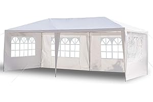 Outvita Tonnelle de Jardin, Tente de Réception Jardin avec 4 Bâches Amovibles pour Fête/Mariage/BBQ, 3x6x2,6m