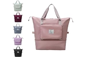 YAMEE Borsa da Viaggio Donna Uomo Regolabile Borsa Sportiva Leggera e Pieghevole Borsa Weekend Grande Borsa Tote Pieghevole Bagaglio Da Indossare Grande Capacità Resistente all'acqua