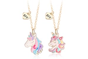 SCJJZ halskette damen,kette damen,freundschaftskette,beste freundin geschenke,geschenke für freundin,Schmetterlings-Halskette Cartoon Girl BFF Best Friend Halskette (2 Stück)