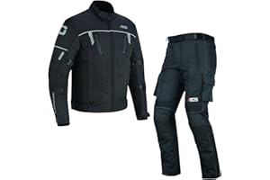 BOSmoto Motorradkombi Textil 2-teilig mit CE Protektoren – Motorradjacke und Motorradhose für Herren,Wasserdichte Motorradjacke mit Hose,Herren Motorradkombi Textil