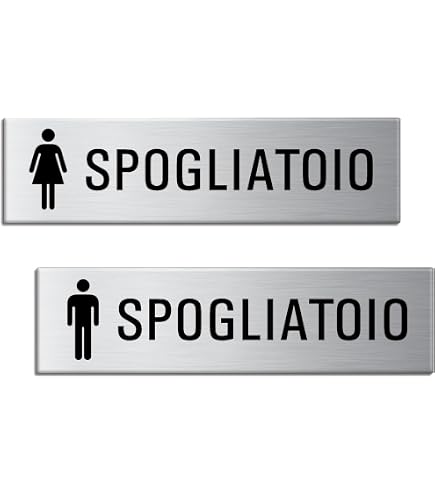 Targhetta Per Toilette Donna Ofform | Adesivo In Alluminio Effetto Acciaio Spazzolato, Made In Germany, 240x80 Mm - 4