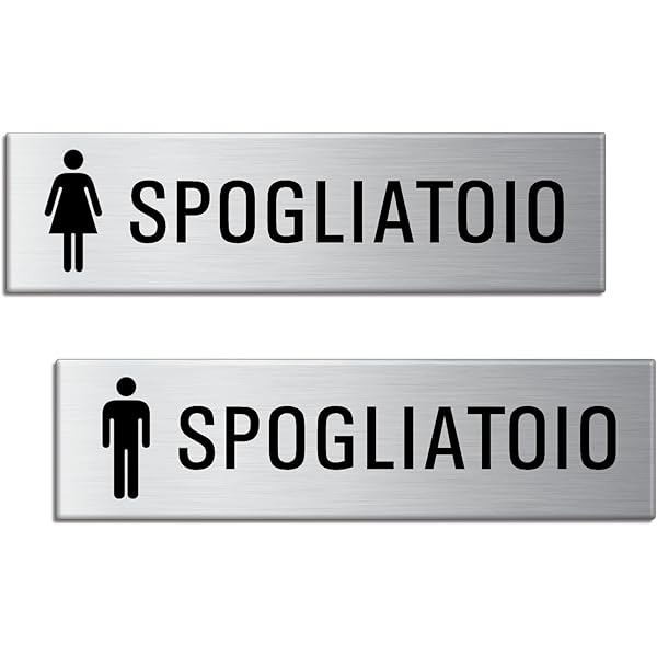 Targhette Spogliatoio In Alluminio 150x40mm - Aspetto Acciaio Inox, Autoadesive, Per Interni Ed Esterni - Foto 11