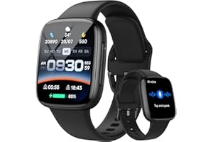 Tensky Smartwatch Uomo AMOLED 1.85'' Orologio Smartwatch 3ATM Impermeabile Chiamate 110+ Sportive Smart Watch, Sonno Cardiofrequenzimetro Contapassi Compatibile Samsung Android iOS