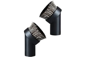 FIBOUND 2 Pièces Brosse Épousseter Ronde, Brosse Poussière Ronde, Ronde Buse Brosse avec Connexion 32mm, Accueil Cheval Cheveux Brosse à épousseter poussière Clean Tool