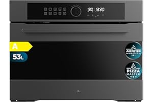 Cecotec Forno Elettrico Incasso Multifunzione 53L Bolero Hexa AF314500 Matt A. 2900 W, 11 funzioni con Airfryer Master, Pizza Master, Steam Asisst, Steam EasyClean, 3D cooking, Defrost