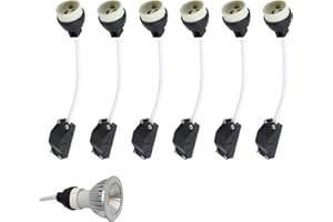 XATGIOUY 6 Pack GU10 Lamp Holders 2A 250V, GU10 Ceramic Lamp Bases with Terminal Box Socket for GU10 LED, Halogen Bulbs Downlights Recessed Fire Downlights, Lamp Bases Adapter Fitting for Spotlights