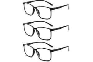 LANLANG 3-Pack Reading Glasses for women men with black frame, Clear Lens, PC frame