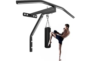 SOO Punch Bag Wall Bracket With Pull up bar Heavy Gym Iron Chin Up Bar with Punch Bag Bracket Wall Mounted Ceiling Frame Outdoor Fitness Boxing MMA