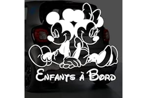 Sticker bébé à bord pour voiture Mickey Enfants à Bord 19 cm Blanc - Anakiss