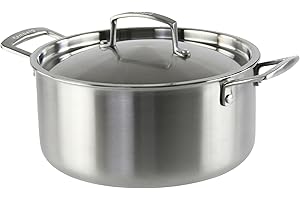 KAMBERG - Faitout Marmite Ø28 cm en Acier Inoxydable 18/10 Triply - Sans PFAS - Couvercle inclus - Tous feux dont induction et four - 0008276, Gris