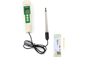 Greensen Misuratore di Salinità per Terreno, Tester EC/TDS/CF con Sonde di Test ed Elettrodi, per Agricoltura e Orticoltura