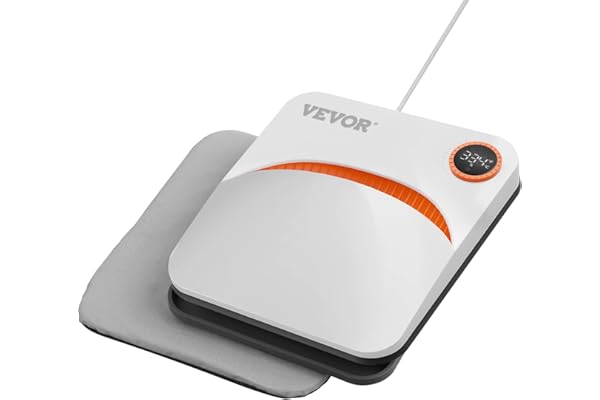VEVOR 2 en 1 Presse à Chaud Portable et Fer à Repasser Machine de Sublimation Textile 22,8x22,8cm Machine d'Impression 670W Presse à Chaleur Réglage Facile Transfert Efficace Imprimante pour T-shirts