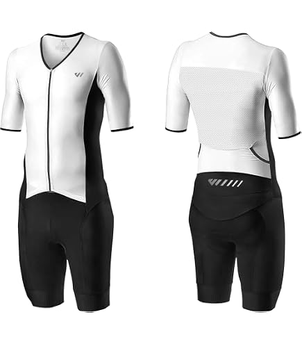 Combinaison Cyclisme Triathlon NUNOMO Homme - Rembourrage 3D Respirant - Manches Courtes - Polyester/Spandex