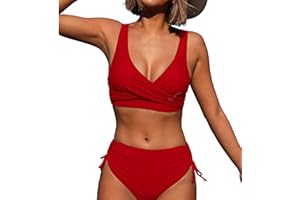 Jarseila 2 Piezas Bikini Mujer Traje de Baño Push Up Tops Bikinis Ropa de Baño Cintura Alta Braguitas Conjuntos de Bikinis Verano 2024
