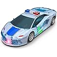 GRAPHENE Friction Powered Police Car with Lights Music Super Speed Colorful Dazzling Lights and Sound Siren Pullback Cop Vehicle Toy for Kids Best Birthday Gift Boys Girls (Pack of 1)