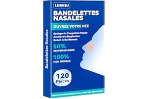 LMOHBJ 120 Pièces Nasal Strips Bandelette Nasales,Dispositifs anti Ronflement Efficace Puissant,Ecarteur Nasal Taille Large Patch Anti Bandelette Nasales Pour une Meilleure Respiration