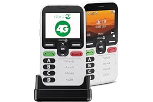 Doro - Leva X10 - Senior Mobile Phone - Unlocked 4G Phone - 4 Pre-Recorded Numbers - Assist Key with GPS - Security Timer - SMS Only - Charger Included - White
