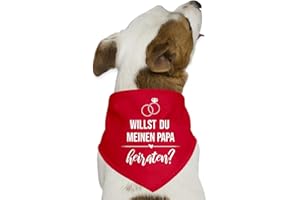 Spreadshirt Willst Du Meinen Papa Heiraten Hochzeit Hund Weiß Hunde-Bandana, One Size, Rot