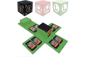 ALOUWEEKUKY Funda de Juego - Compatible con hasta 16 Juegos de Organizador de Tarjeta de Juego Contenedor de Viaje (Verde L)