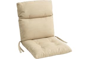 HAND Cuscino con Schienale per Sedia 78x38 cm - Cuscini Sedie Interno ed Esterno, Morbida Imbottitura, Per Giardino o Casa - Made in Italy (Ecrù, Singola 78x38 cm)