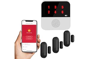 SANJIE WiFi Smart Wireless Door Alarms,Door Sensor Alarm Compatible with Tuya APP Control for Home Security with 3 Door Sensors 1 Receiver