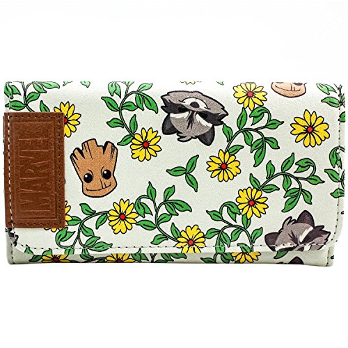 Cartera-de-Guardians-of-the-Galaxy-Vol-2-Groot-beb-y-Rocket-floral-Verde