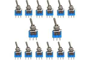 Senvenelec 14pcs professionelle Auto Mini-Kippschalter,SPDT 6A 125V AC ON-ON 2 Digit 3 Pin, für Autos, LKW, Boot, Instrumententafel, elektrische Modifikation.