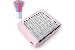 ‎I.B.N Nagel Staubabsaugung, Staubabsaugung für Nägel Maniküre Professionell Nagel Staubsaug Nagelstaubsauger Tischabsaugung Nagelstudio Nagelsauger, Mit sauberer Bürste (Rosa)