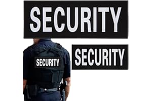 LHYBTM Reflektierende Security Klett Aufnäher Set Klettsticker Reflektorband Klettsticker Security Nachtsichtbarkeit Security Nylon Hook Loop Patch für Vest Tactical Hundegeschirr Weste Kragen, 2 Patches