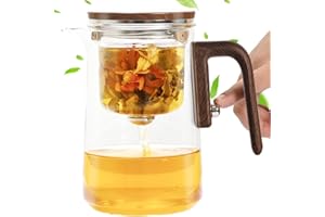 Fanxinzttc Teiera Enchanti, Teiera Magica in Vetro, Teiera in Vetro con Riempimento d'Acqua e Cannuccia, Teiera Magnetica in Vetro per tè in Fiore e tè in Foglie Sfuso (800ml)