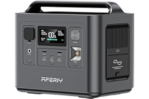 AFERIY 800W Power Station Portatile, Batteria LiFePO4 Da 512Wh, Ricarica Rapida In 1 Ora, AC 230V, UPS, Generatore Solare Per Campeggio All'Aperto Rv Backup Domestico, 7 Anni Di Garanzia
