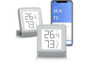 Azarton Thermometer Innen Digital Hygrometer - 2er Set Thermo-Hygrometer mit E-ink Display Zimmerthermometer für Baby Room Weinkeller